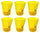 Set 6 Bicchieri Accartocciati 22 cl Ø8 cm in Vetro Pressato Kaleidos Gialli