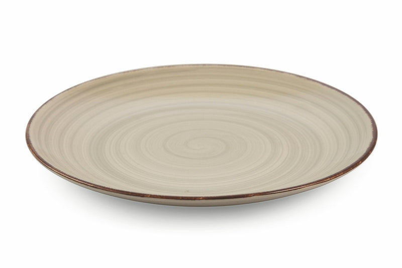 Set 6 Piatti Piani in Gres Ø27 cm Villa d'Este Home Tivoli Grigio New Baita