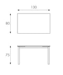 Tavolo Allungabile 130/200x80x75 cm in Metallo con Top in Vetro Cappuccino