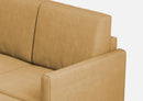 Divano 3 Posti con Pouf 198x155x85 cm Karay in Tessuto Ocra