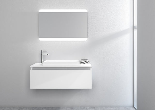 sconto Mobile Bagno Sospeso 100cm TFT Ibiza Bianco Specchio