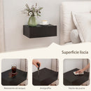 Set di 2 Comodini Sospesi Moderni 40x30x15 cm con Cassetto in Legno Nero      