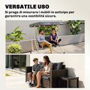 Cuscino da Giardino Stile Capitonné 100x98x8 cm con 6 Lacci in Cotone e Poliestere Grigio Scuro      