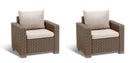 Set 2 Poltrone da Giardino 83x68x71,5h cm Keter California Cappuccino