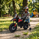 Moto Elettrica per Bambini Aprilia RX-125 Small 12V Cross Sedili In Pelle Luci Led Bluetooth Sospensioni a Molla Rosso