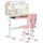 Banco Studio Scuola per Bambini 80x52x88-109 cm in MDF e Acciaio Rosa