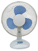 Ventilatore da Tavolo Ø23 cm 3 Velocità 30W Bauer Bianco