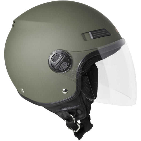 Casco Demi-Jet per Scooter Visiera Lunga SKA-P 1 LH Metropoli Verde Gommato prezzo