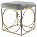 Sgabello Quadrato 40x40x46 cm in Ferro e Velluto Soriani Grigio