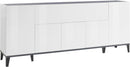 Credenza 4 Ante + 1 Anta Ribalta 200x40x82 cm Sunrise Bianco Lucido e Ardesia