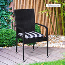 Set 6 Cuscini per Sedia Sfoderabili 100% Poliestere Bianco e Blu 42x42x5 cm 