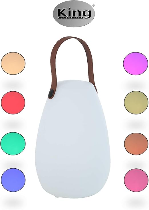 Lampada a Led Lanterna a Goccia Ricaricabile con Manico 8 Colori in Plastica   