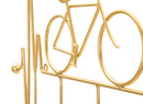 Appendiabiti da Muro Bicicletta Oro 59x3,2x26,5 cm in Metallo Oro      