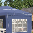 Gazebo da Giardino  Regolabile in Altezza con Pareti Removibili 6x3m in Acciaio e Poliestere Blu