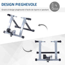 Rullo per Bicicletta Pieghevole per Allenamento in Casa Argento e Nero 