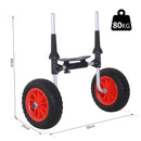 Carrello per Kayak Canoa 2 Ruote Regolabile in Alluminio 60x50 cm 