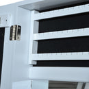 Armadio Portagioie con Specchiera da Parete in Legno Bianco 31x56x8.5 cm 