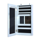 Armadio Portagioie con Specchiera da Parete in Legno Bianco 31x56x8.5 cm 