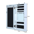 Armadio Portagioie con Specchiera da Parete in Legno Bianco 31x56x8.5 cm 