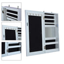 Armadio Portagioie con Specchiera da Parete in Legno Bianco 31x56x8.5 cm 