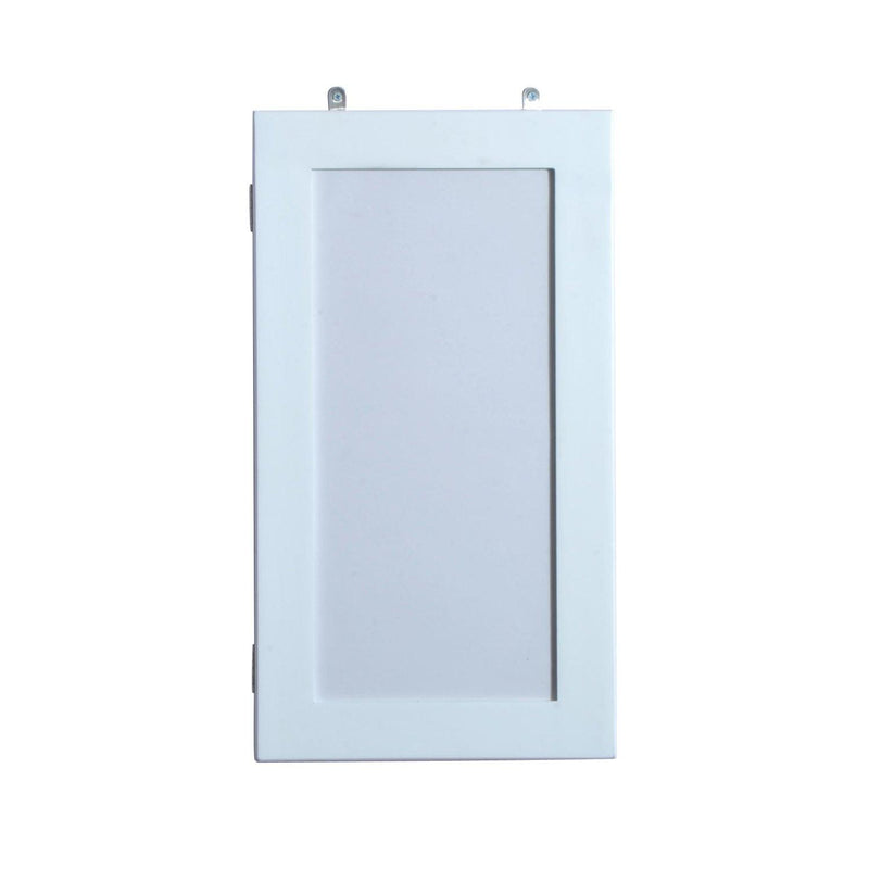 Armadio Portagioie con Specchiera da Parete in Legno Bianco 31x56x8.5 cm 