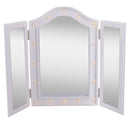 Specchio da Trucco Ripiegabile Retroilluminato con 16 LED Bianco 73x53.5x4.5 cm 