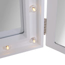 Specchio da Trucco Ripiegabile Retroilluminato con 16 LED Bianco 73x53.5x4.5 cm 
