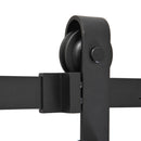 Binario per Porte Scorrevoli con Kit di Accessori Nero 200x4x0.6 cm 