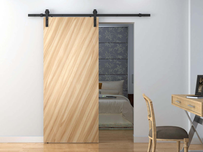 Binario per Porte Scorrevoli con Kit di Accessori in Acciaio al Carbonio 200x4x0.6 cm 