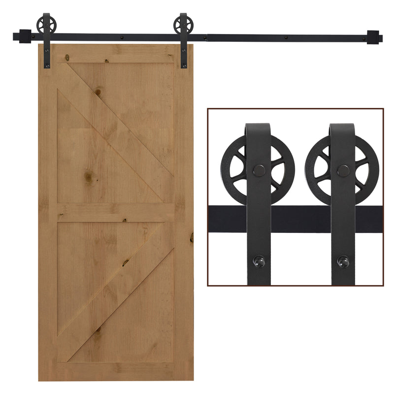 Binario per Porte Scorrevoli con Kit di Accessori in Acciaio Nero 100 cm sm 180mm 