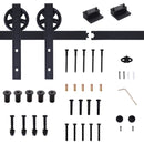 Binario per Porte Scorrevoli con Kit di Accessori in Acciaio Nero 100 cm sm 180mm 