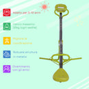 Altalena Basculante e Rotante da Giardino per Bambini in Metallo Verde e Grigio 