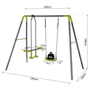 Parco Giochi Altalena e Dondolo per Bambini da Giardino in Metallo 