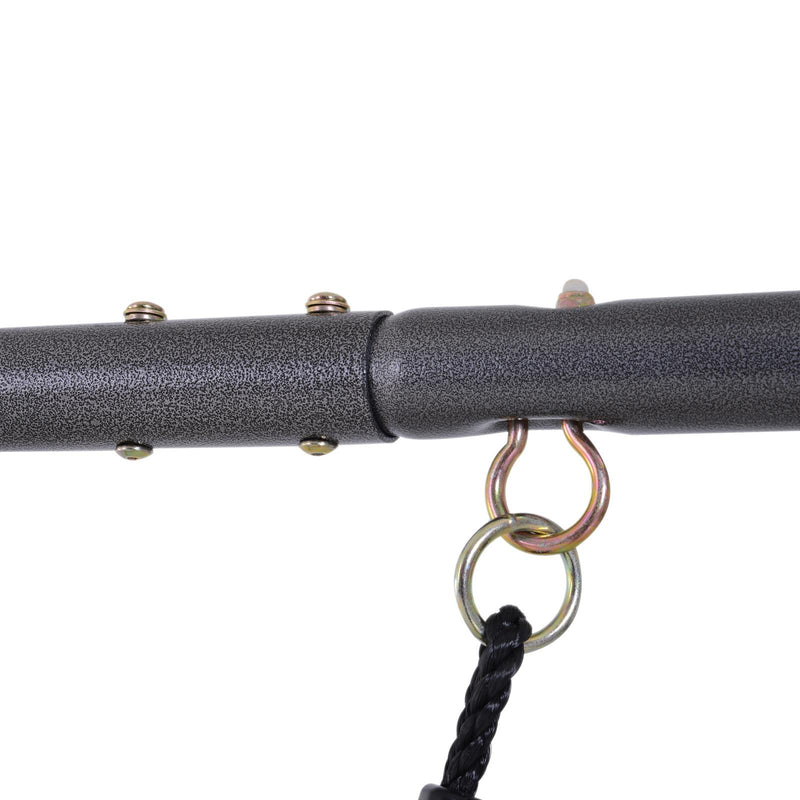 Parco Giochi Altalena Cavalluccio e Scaletta per Bambini in Metallo Verde 