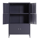 Armadio Archivio a 3 Ripiani in Metallo Nero 65x36x105 cm 