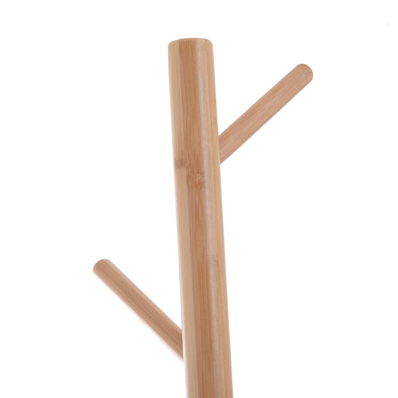 Appendiabiti Scarpiera con 6 Ganci in Bambù Bianco 50x30x180 cm 