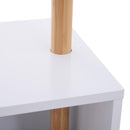 Appendiabiti Scarpiera con 6 Ganci in Bambù Bianco 50x30x180 cm 