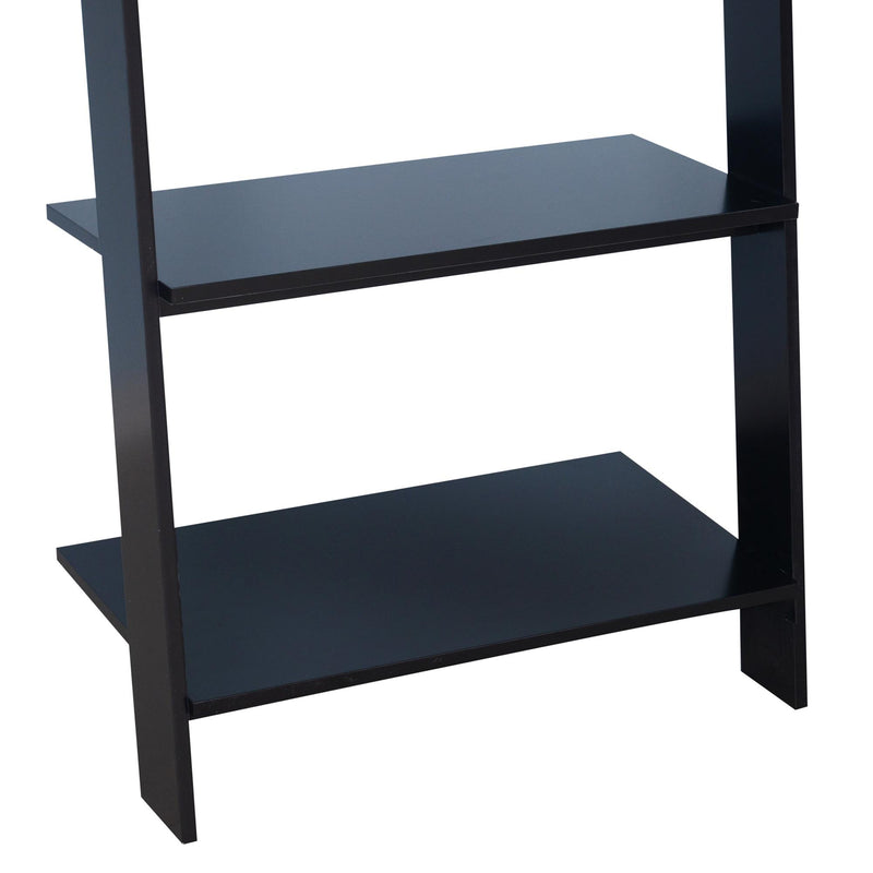 Appendiabiti da Ingresso a 3 Ripiani 4 Ganci in Legno Nero 67x38.5x196 cm 