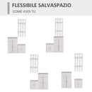 Mobile Ingresso con Scarpiera e Appendiabiti in Legno Bianco Opaco 100x32x187 cm 