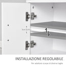 Mobile Ingresso con Scarpiera e Appendiabiti in Legno Bianco Opaco 100x32x187 cm 