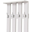 Mobile Ingresso con Scarpiera e Appendiabiti in Legno Bianco Opaco 100x32x187 cm 