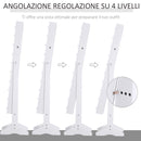Armadio Portagioie a Specchio con 20 Luci LED Bianco 40x37x146 cm 