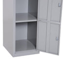 Armadietto Portadocumenti 4 Ripiani con Chiusura di Sicurezza in Acciaio Grigio 38x46x180 cm 