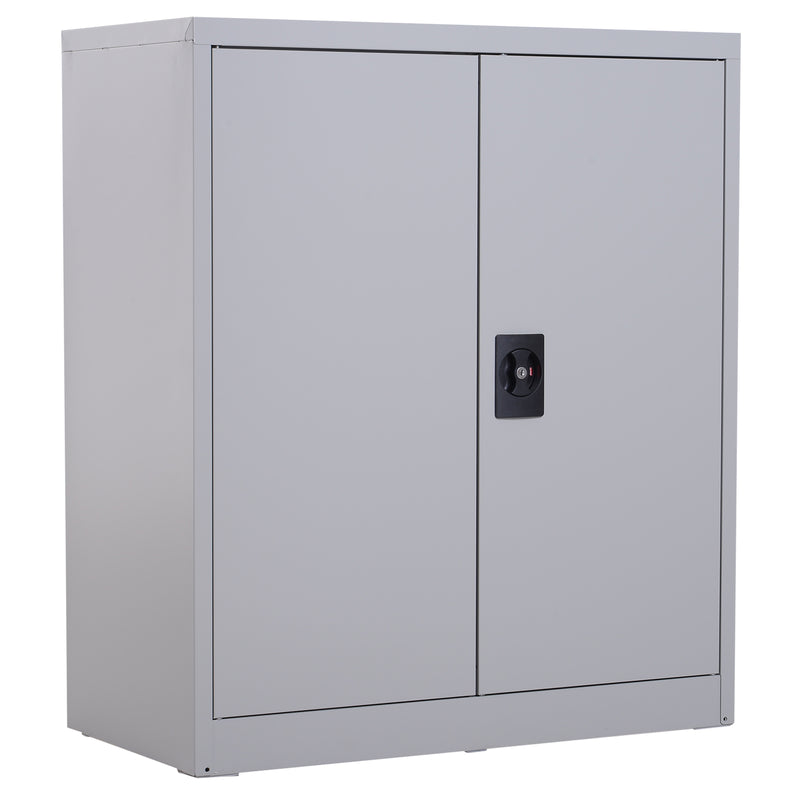 Armadietto Portadocumenti con Chiusura di Sicurezza in Acciaio Grigio 80x40x92.5 cm 