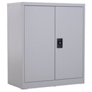 Armadietto Portadocumenti con Chiusura di Sicurezza in Acciaio Grigio 80x40x92.5 cm 