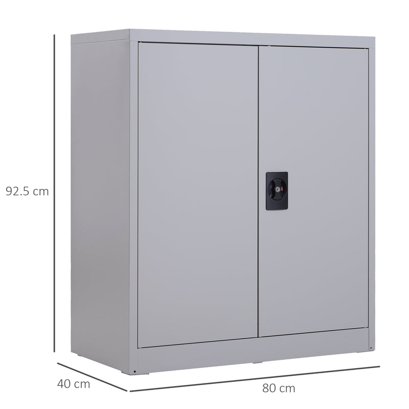 Armadietto Portadocumenti con Chiusura di Sicurezza in Acciaio Grigio 80x40x92.5 cm 