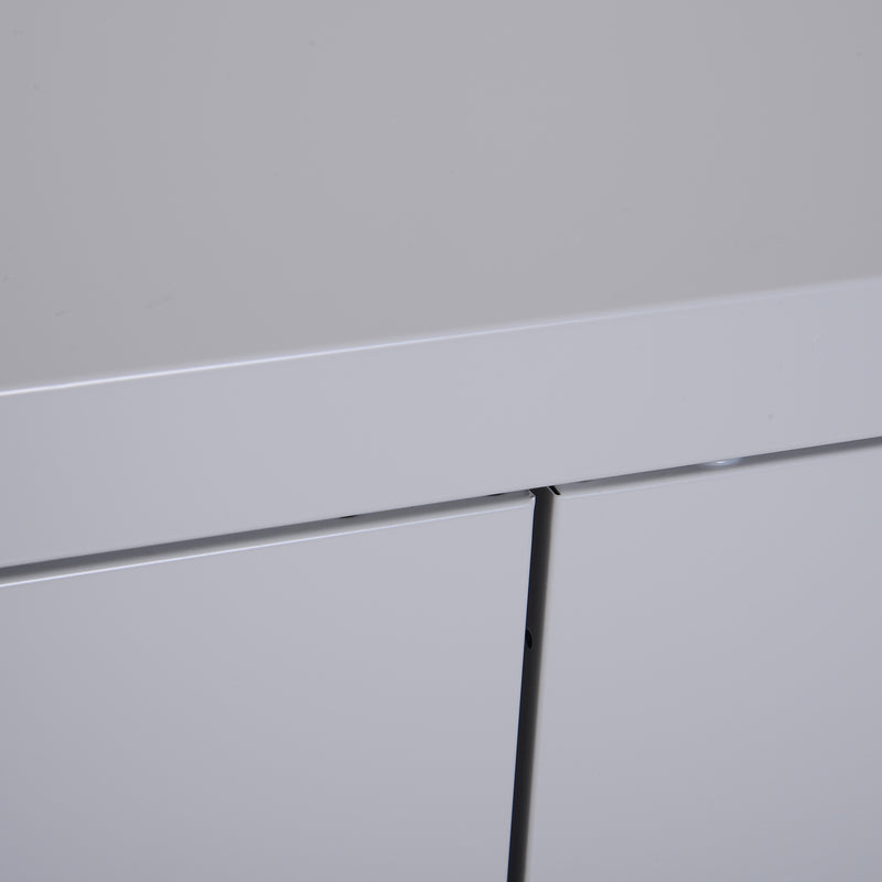 Armadietto Portadocumenti con Chiusura di Sicurezza in Acciaio Grigio 80x40x92.5 cm 