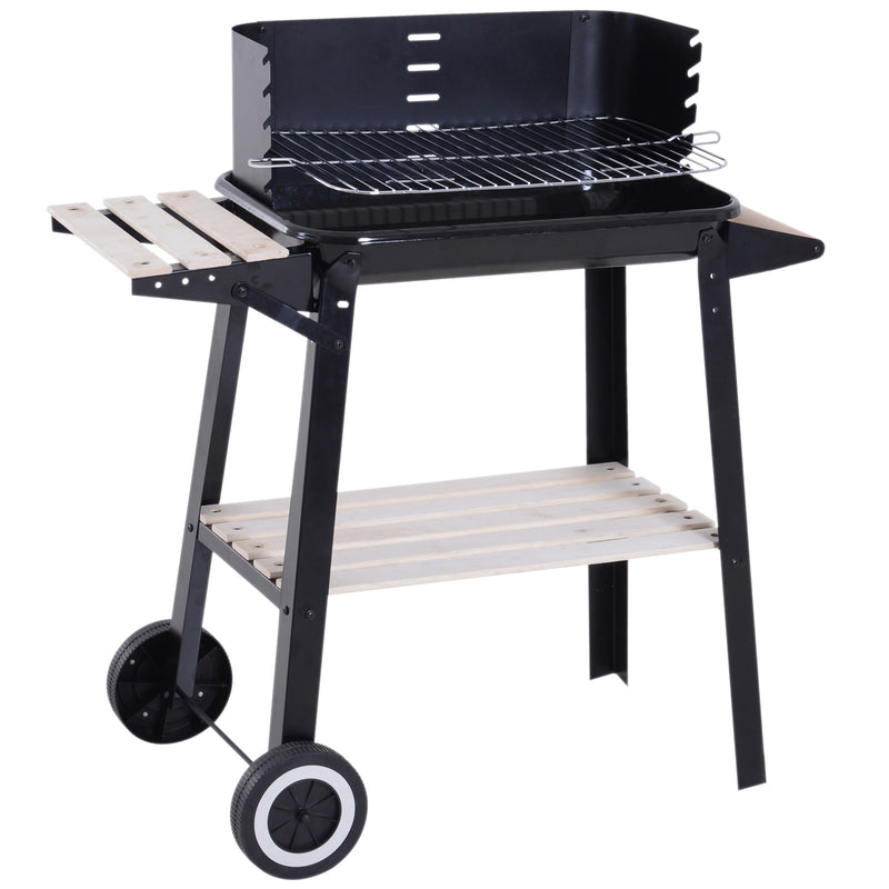 Barbecue a Carbone Carbonella Picnic Altezza Regolabile Nero 87x45x83 cm 