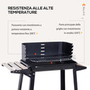 Barbecue a Carbone Carbonella Picnic Altezza Regolabile Nero 87x45x83 cm 