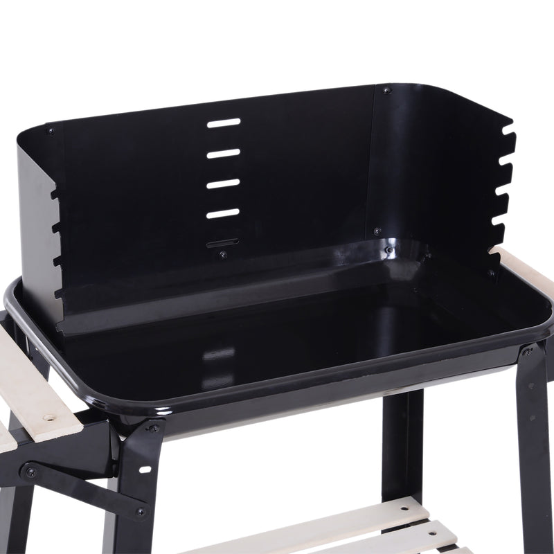 Barbecue a Carbone Carbonella Picnic Altezza Regolabile Nero 87x45x83 cm 
